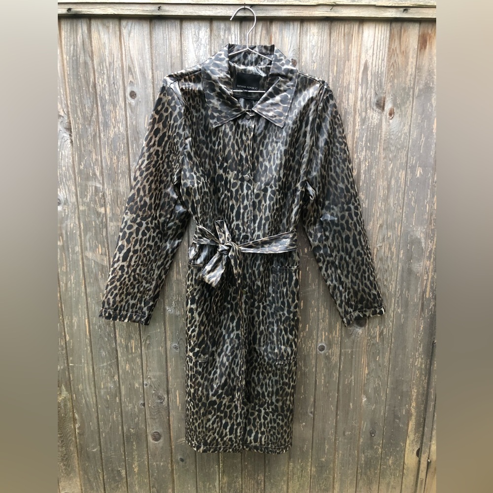 Banana republic cheetah rain trench